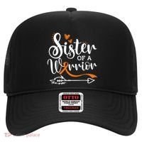 Sister Of A Warrior Orange Leukemia Cancer Awareness Hat thumb 0