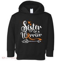 Sister Of A Warrior Orange Leukemia Cancer Awareness Toddler Hoodie thumb 0