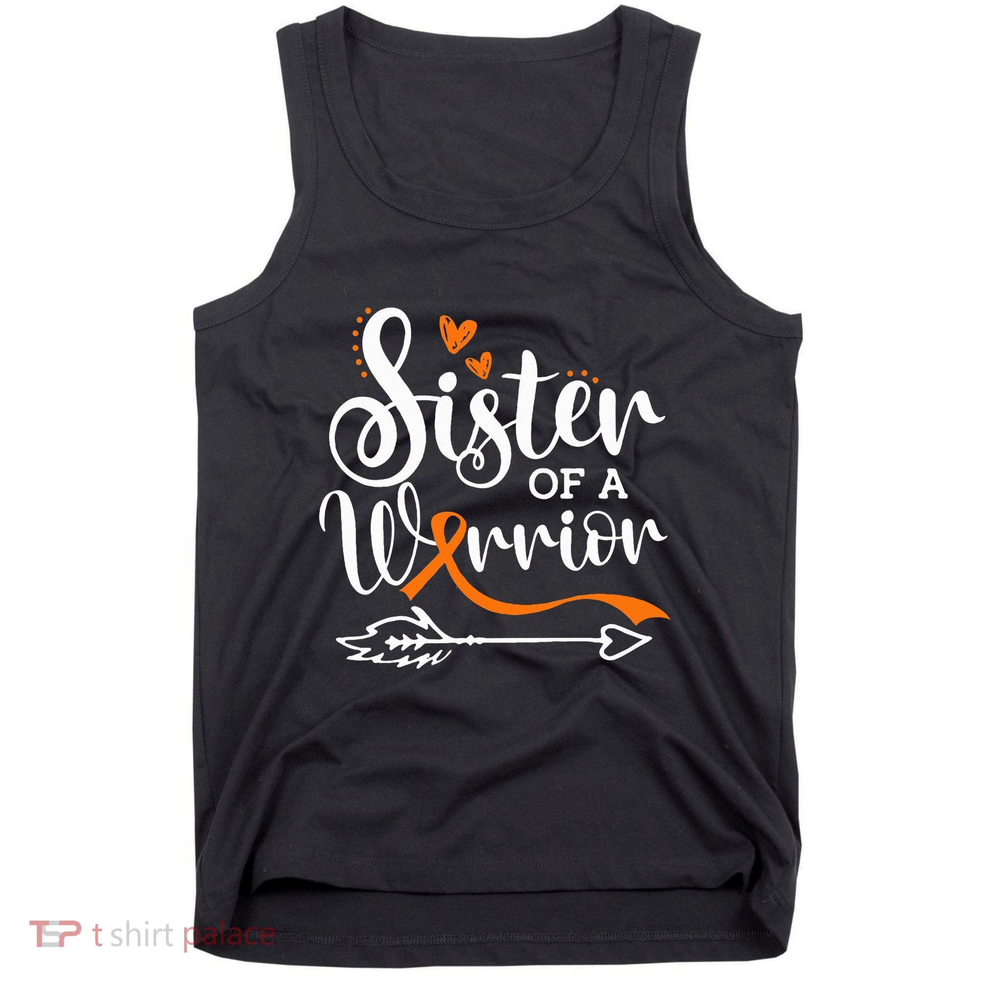 Sister Of A Warrior Orange Leukemia Cancer Awareness Tank Top