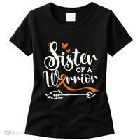Sister Of A Warrior Orange Leukemia Cancer Awareness Women's T-Shirt thumb 0