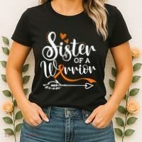 Sister Of A Warrior Orange Leukemia Cancer Awareness Women's T-Shirt thumb 2