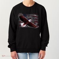 Soaring Metal Eagle American Flag Women's Sweatshirt thumb 0