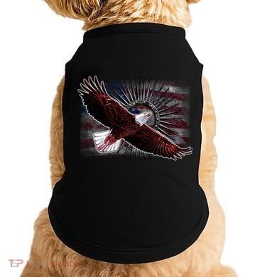 Soaring Metal Eagle American Flag Doggie Tank