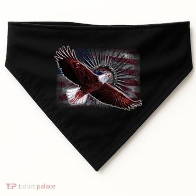 Soaring Metal Eagle American Flag USA-Made Doggie Bandana