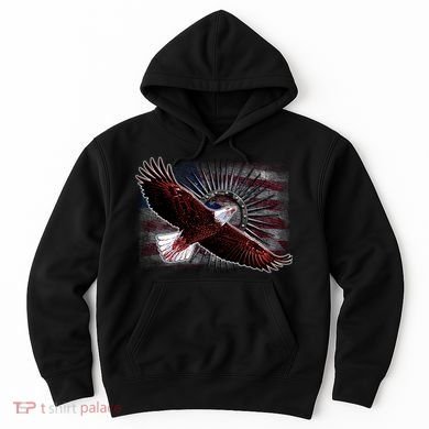 Soaring Metal Eagle American Flag Hoodie