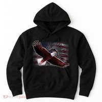 Soaring Metal Eagle American Flag Hoodie thumb 0
