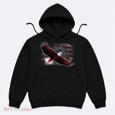 Soaring Metal Eagle American Flag Hoodie