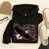 Soaring Metal Eagle American Flag Hoodie thumb 4