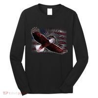 Soaring Metal Eagle American Flag Long Sleeve Shirt thumb 0