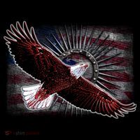 Soaring Metal Eagle American Flag Long Sleeve Shirt thumb 2