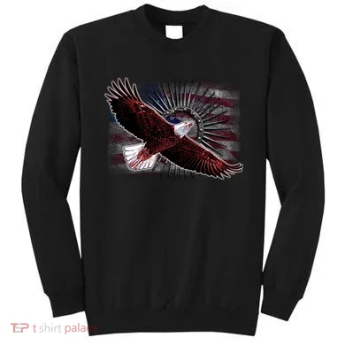 Soaring Metal Eagle American Flag Sweatshirt