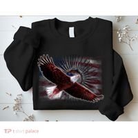 Soaring Metal Eagle American Flag Sweatshirt thumb 2
