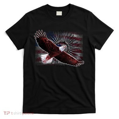 Soaring Metal Eagle American Flag T-Shirt