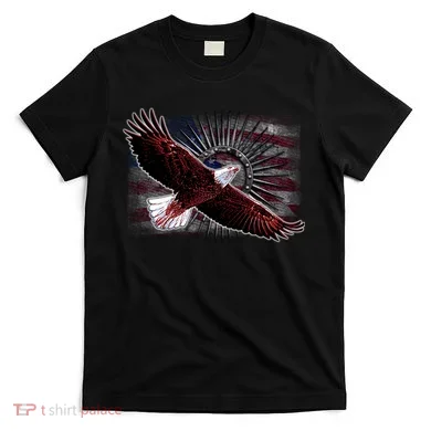 Soaring Metal Eagle American Flag T-Shirt