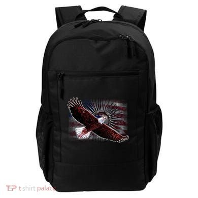 Soaring Metal Eagle American Flag Backpack