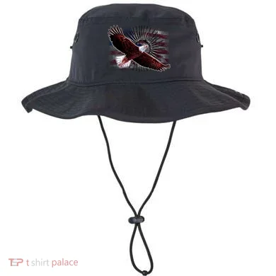 Soaring Metal Eagle American Flag Bucket Hat