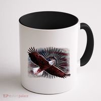 Soaring Metal Eagle American Flag Coffee Mug thumb 1