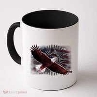 Soaring Metal Eagle American Flag Coffee Mug thumb 0