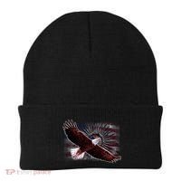 Soaring Metal Eagle American Flag Beanie thumb 0