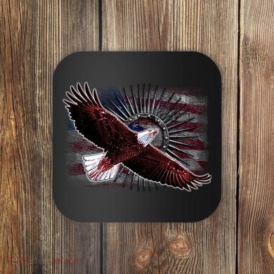 Soaring Metal Eagle American Flag Coaster