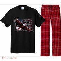Soaring Metal Eagle American Flag Pajama Set thumb 0