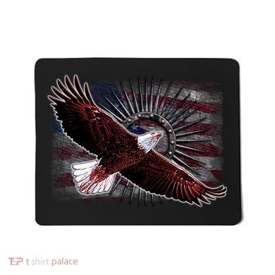 Soaring Metal Eagle American Flag Mousepad