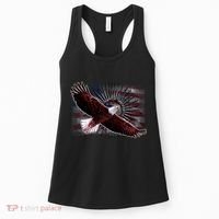 Soaring Metal Eagle American Flag Women's Tank Top thumb 0
