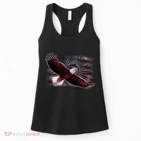 Soaring Metal Eagle American Flag Women's Tank Top thumb 0