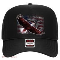Soaring Metal Eagle American Flag Hat thumb 0