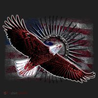 Soaring Metal Eagle American Flag Hat thumb 2