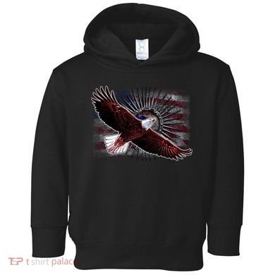 Soaring Metal Eagle American Flag Toddler Hoodie