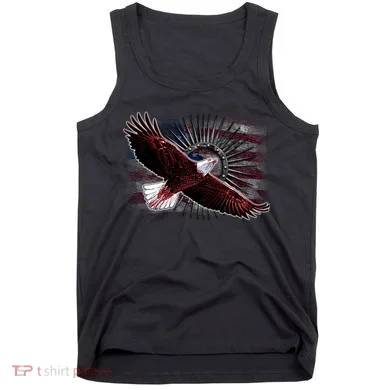 Soaring Metal Eagle American Flag Tank Top
