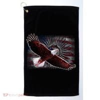 Soaring Metal Eagle American Flag Golf Towel thumb 0