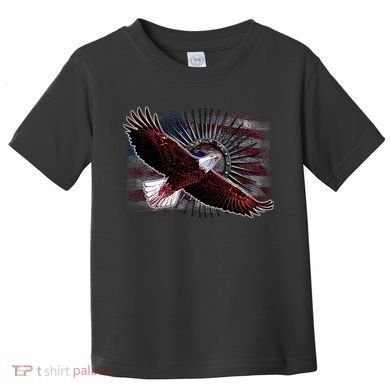 Soaring Metal Eagle American Flag Toddler T-Shirt