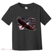 Soaring Metal Eagle American Flag Toddler T-Shirt thumb 0