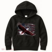 Soaring Metal Eagle American Flag Kids Hoodie thumb 0