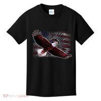 Soaring Metal Eagle American Flag Kids T-Shirt thumb 0