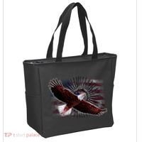 Soaring Metal Eagle American Flag Tote Bag thumb 2