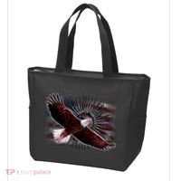 Soaring Metal Eagle American Flag Tote Bag thumb 3