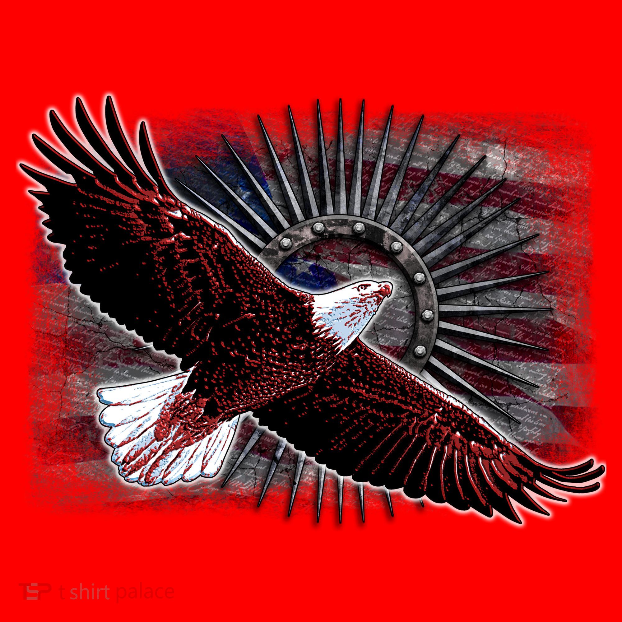 Soaring Metal Eagle American Flag Santa Hat