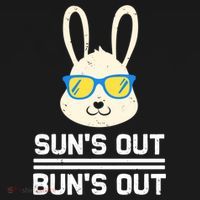 Suns Out Buns Out Funny Bunny Summer Quote Gift Ornament thumb 1