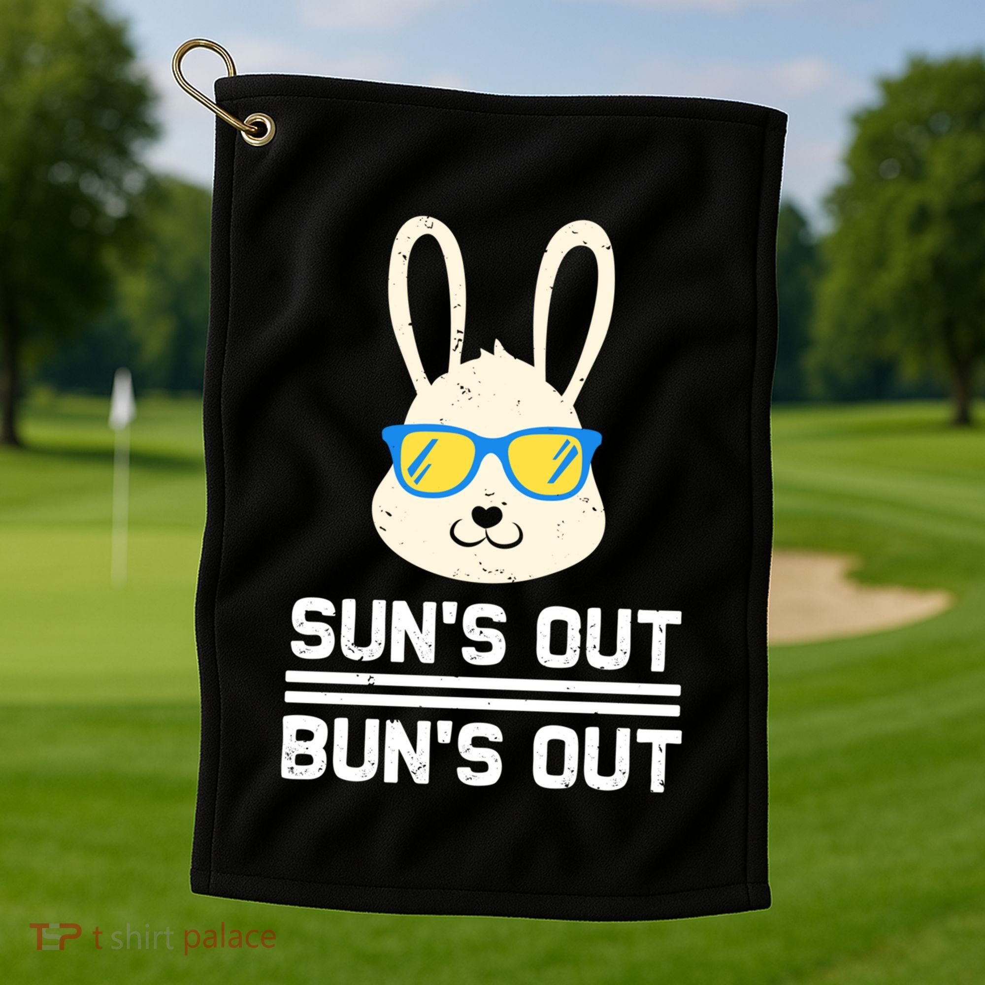 Suns Out Buns Out Funny Bunny Summer Quote Gift Golf Towel