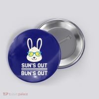 Suns Out Buns Out Funny Bunny Summer Quote Gift Button thumb 0