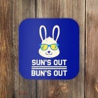 Suns Out Buns Out Funny Bunny Summer Quote Gift Coaster thumb 0