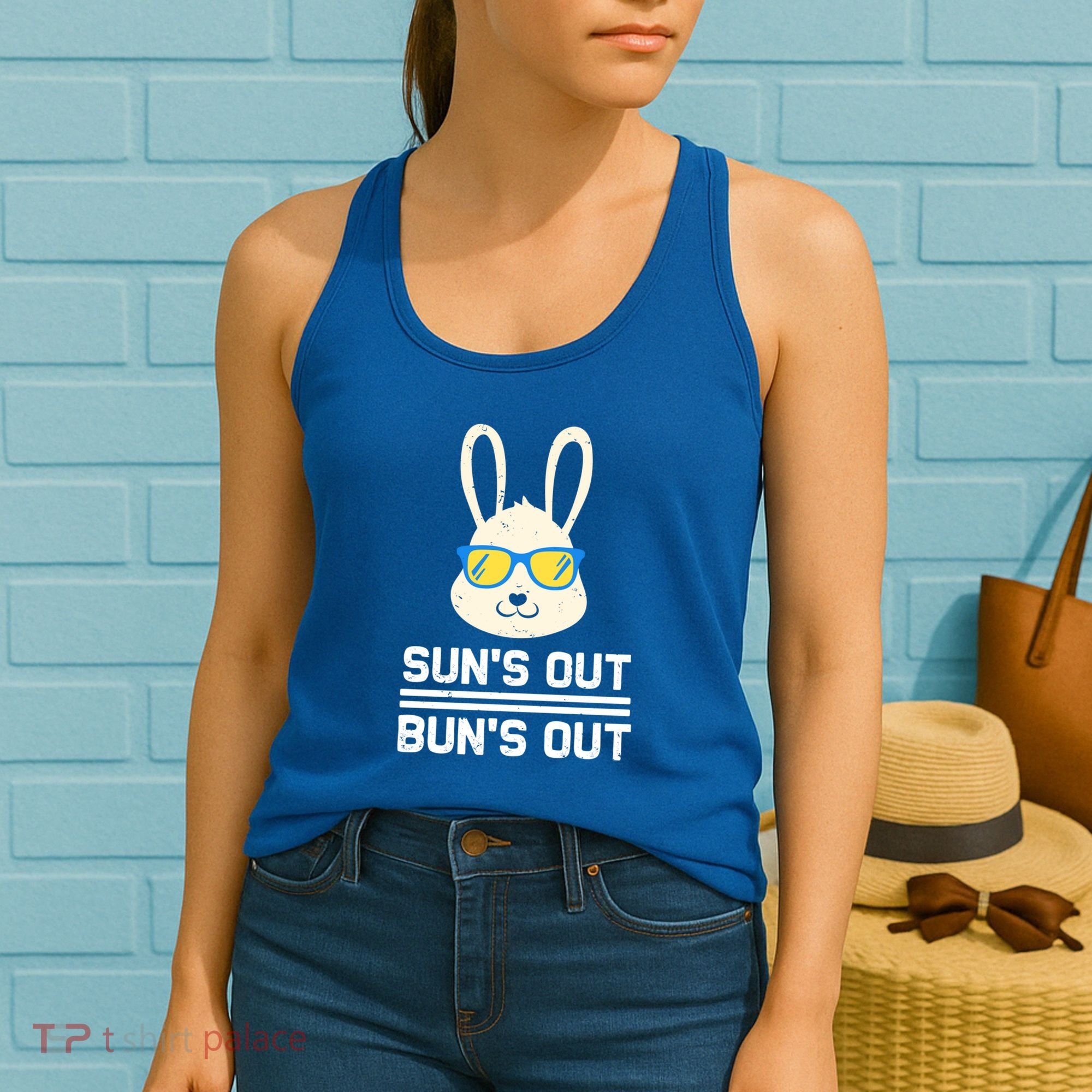 Suns Out Buns Out Funny Bunny Summer Quote Gift Women's Tank Top
