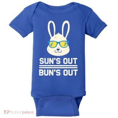 Suns Out Buns Out Funny Bunny Summer Quote Gift Baby Bodysuit