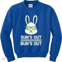 Suns Out Buns Out Funny Bunny Summer Quote Gift Kids Sweatshirt thumb 0