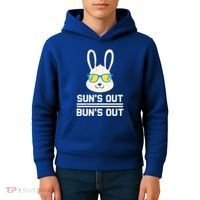 Suns Out Buns Out Funny Bunny Summer Quote Gift Kids Hoodie thumb 4