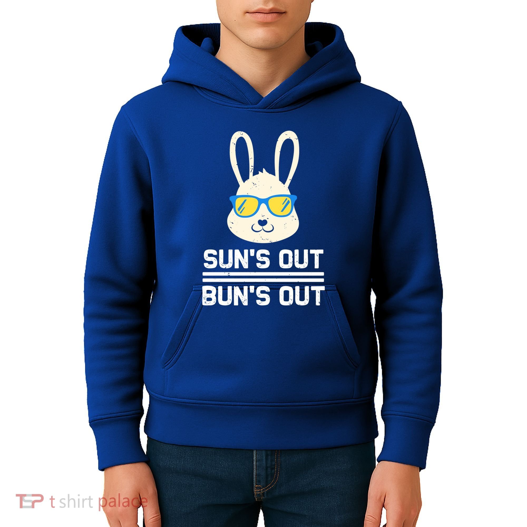Suns Out Buns Out Funny Bunny Summer Quote Gift Kids Hoodie