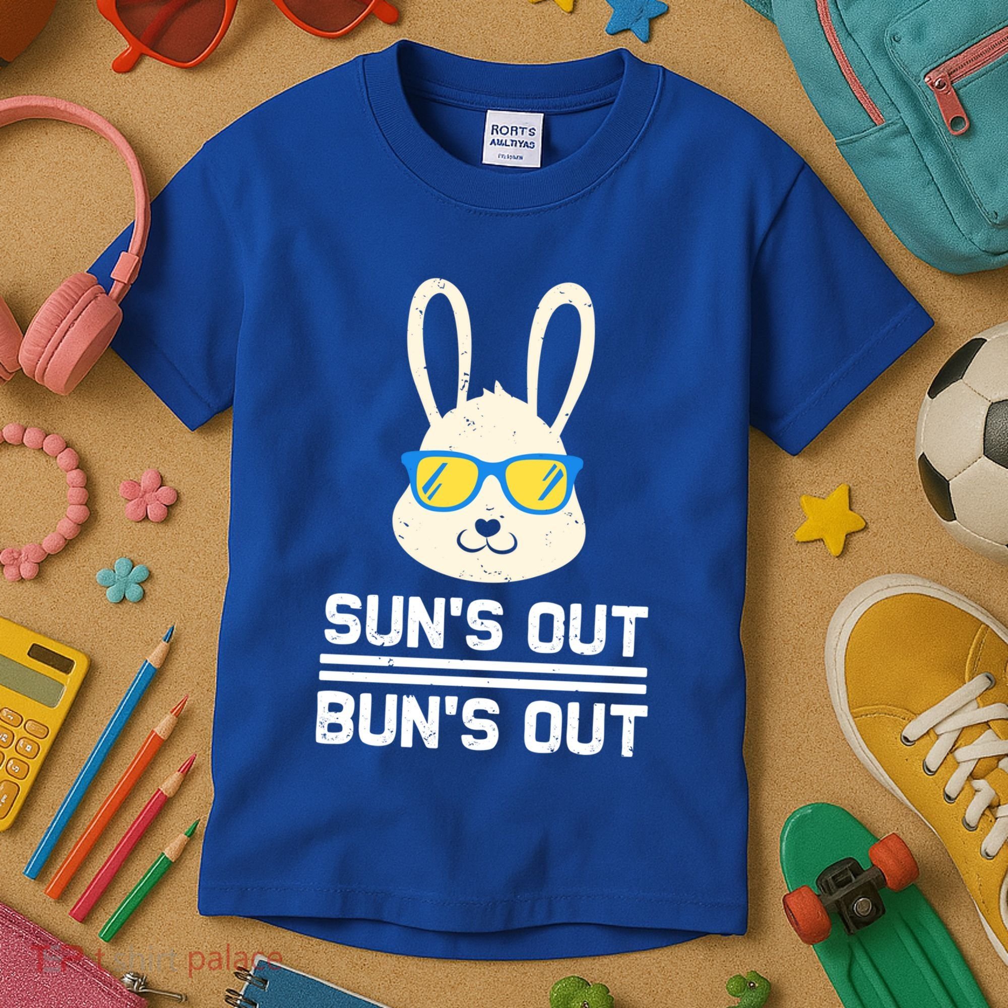 Suns Out Buns Out Funny Bunny Summer Quote Gift Kids T-Shirt